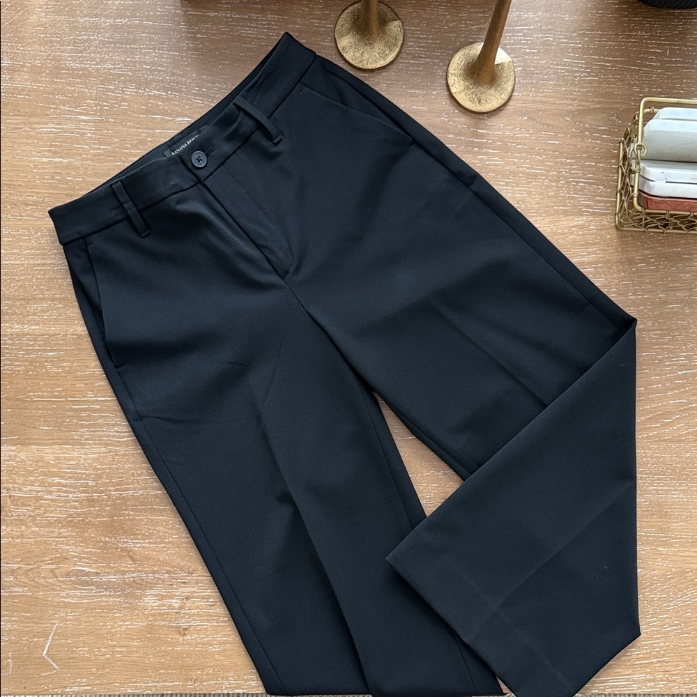 Banana Republic Washable Stretch Wide-Leg Crop Pants in Black Size 2 NWOT
